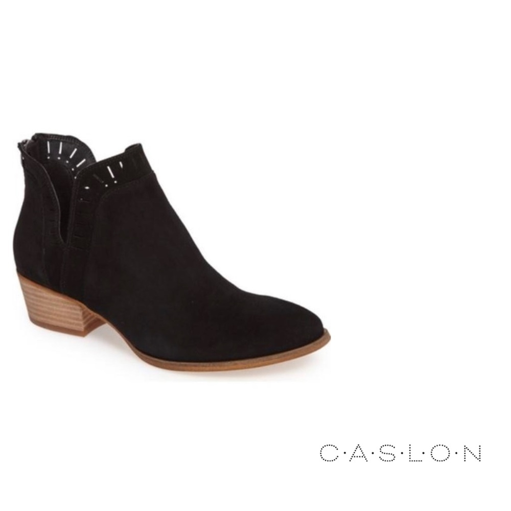 New Calson Black Suede Ankle Boots